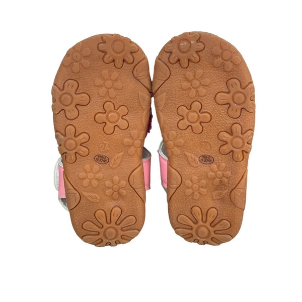 K k Blongxie Toddler Girl's Pink Wrap Toe Soft Flower Sandal Shoes Sz 24