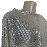 Muche and Muchette Silver Sequin Top With Keyhole Back One Size - New