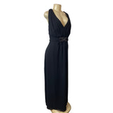 City Chic Elegant Black V-neckline with Sparkle Beading Maxi Dress Sz L
