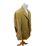 Eddie Bauer Mens Tan Blazer Jacket W/ Elbow Patches & Pockets