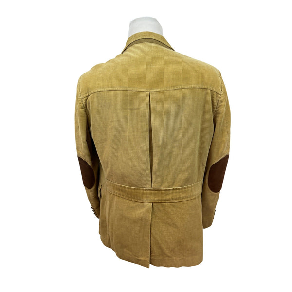 Eddie Bauer Mens Tan Blazer Jacket W/ Elbow Patches & Pockets
