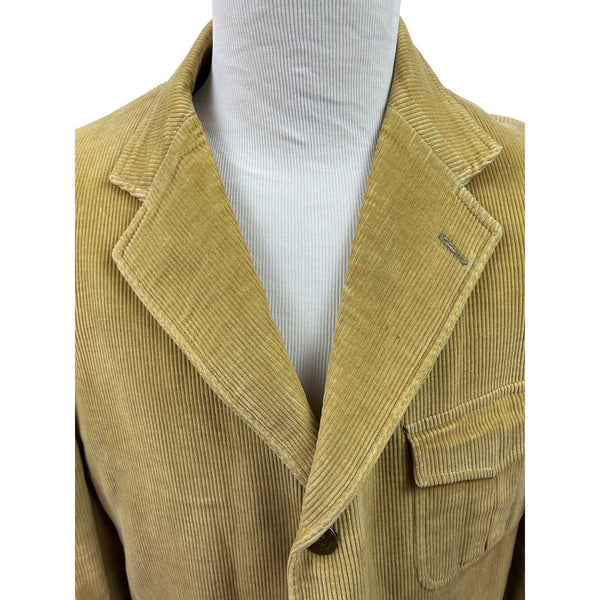 Eddie Bauer Mens Tan Blazer Jacket W/ Elbow Patches & Pockets