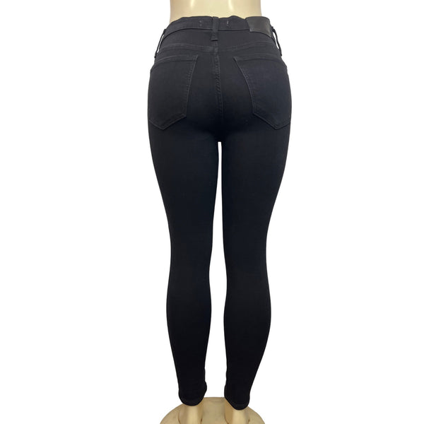 Madewell Women's Black Jeans with Front Zipper and Buton Sz 26