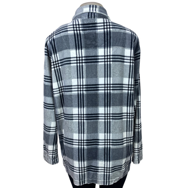 Liz Claiborne Women’s Gray/White Plaid Pullover Size L