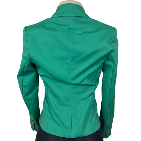 MNG Women’s Emerald Green Blazer With Single-Button Closure Sz 2 - New