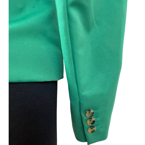 MNG Women’s Emerald Green Blazer With Single-Button Closure Sz 2 - New