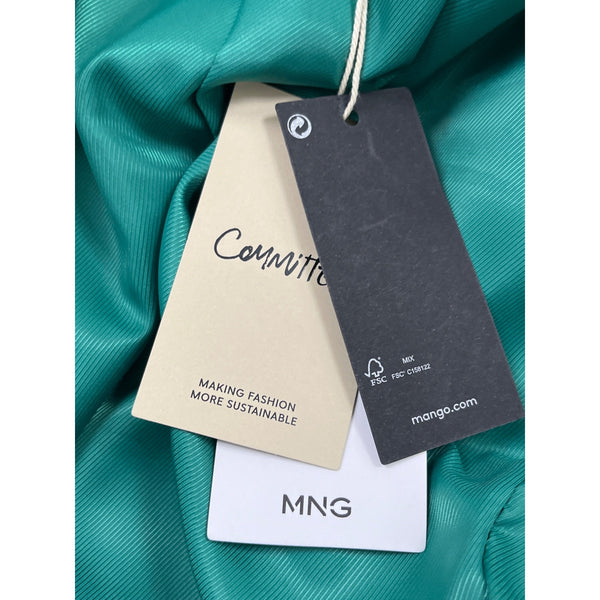 MNG Women’s Emerald Green Blazer With Single-Button Closure Sz 2 - New