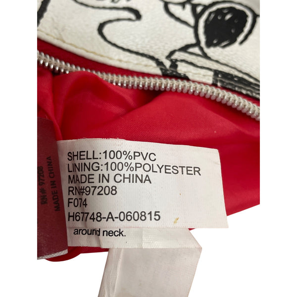 Peanuts Womens White PVC Crossbody Bag Snoopy Woodstock Print Adjustable Strap