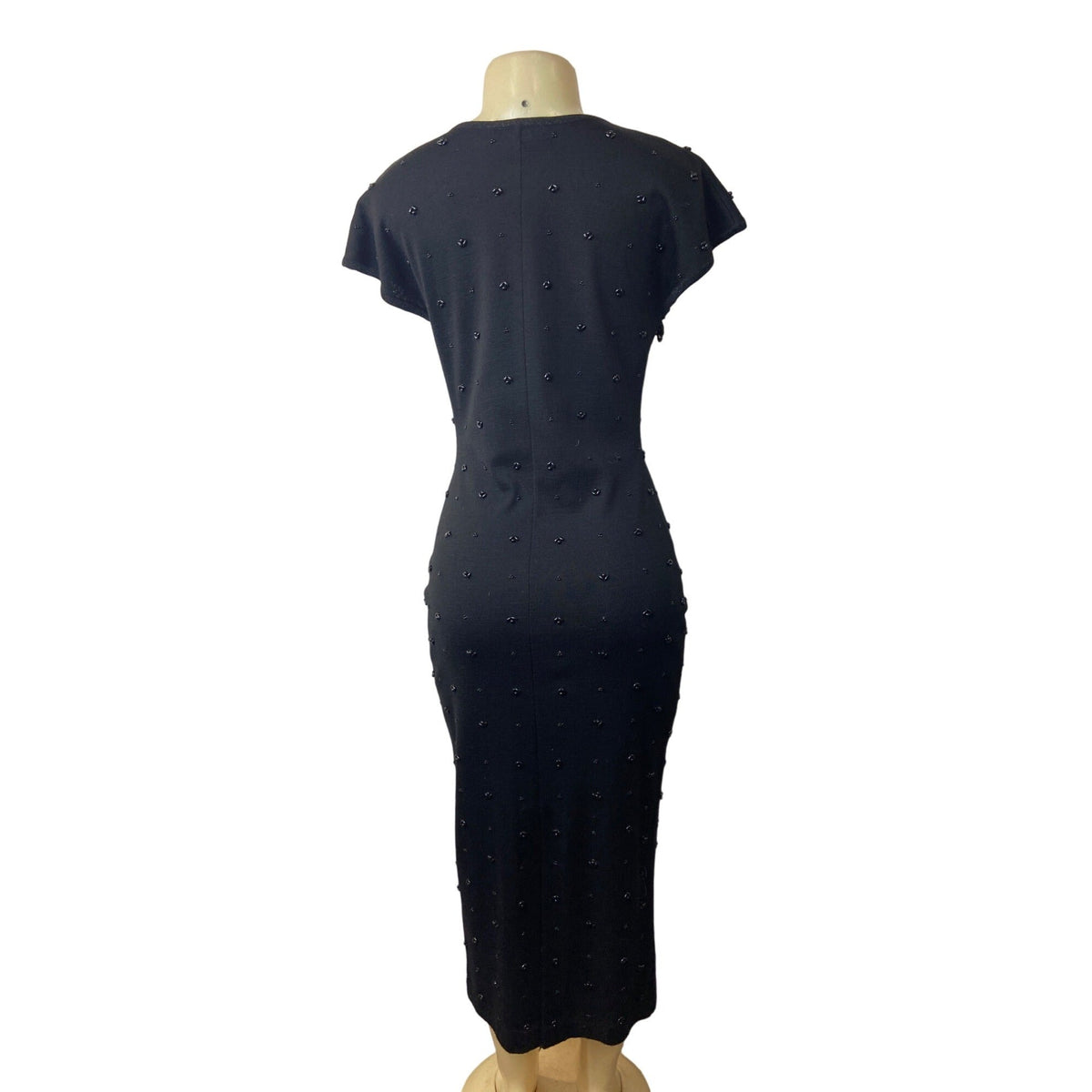 Carole Little Women's Black Shift Dress with Decorative Beads Sz S