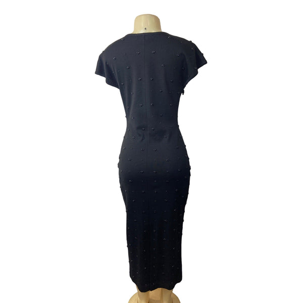 Carole Little Women's Black Shift Dress with Decorative Beads Sz S