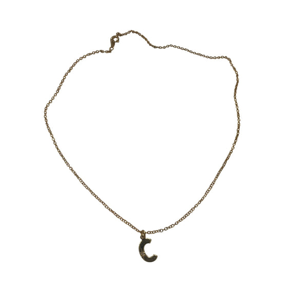 Gold Womens Crescent Moon Pendant Necklace 18" Delicate Chain