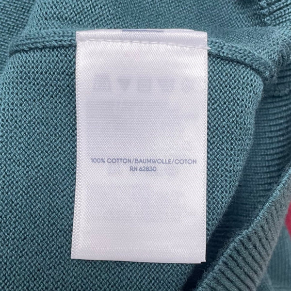 Lands End Mens Green Cotton Quarter Zip Pullover Sweater Sz Medium - New