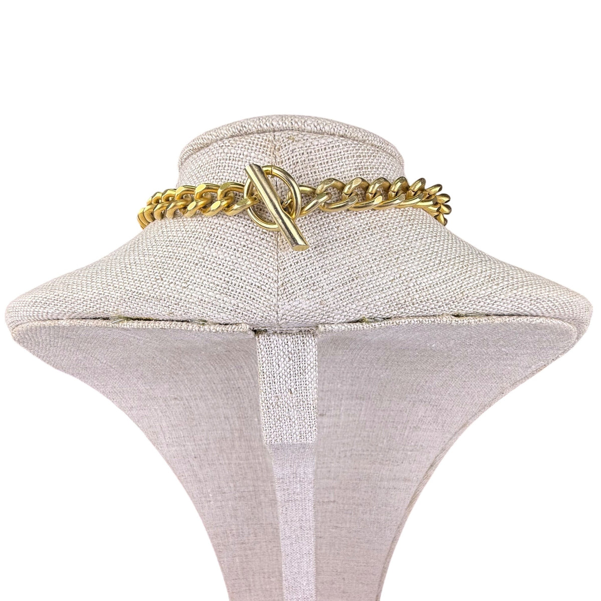 Vintage Gold Tone Coin Medallion Necklace Women Chain Alloy Statement Toggle Design