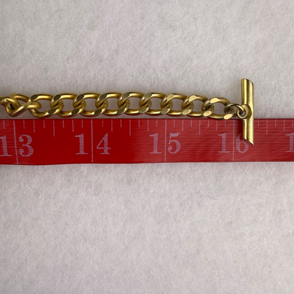 Vintage Gold Tone Coin Medallion Necklace Women Chain Alloy Statement Toggle Design