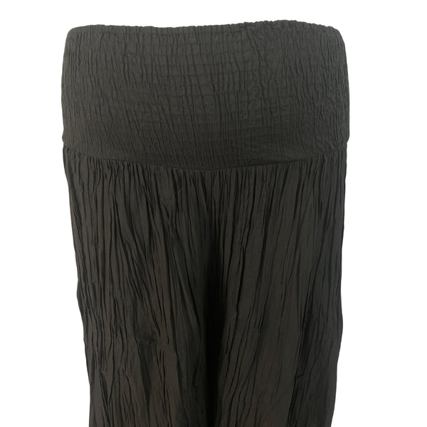Sandy Starkman Womens Black Crinkled Maxi Pants Size 1X - New