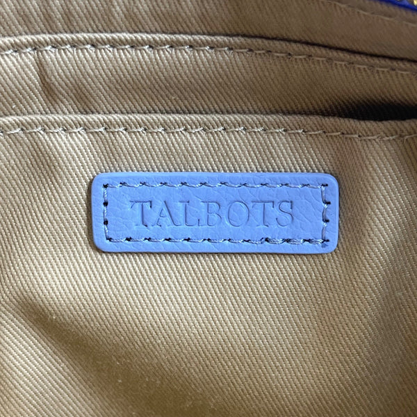 Talbots Blue Nappa Leather Gold Chain Strap Havana Crossbody Bag Size M