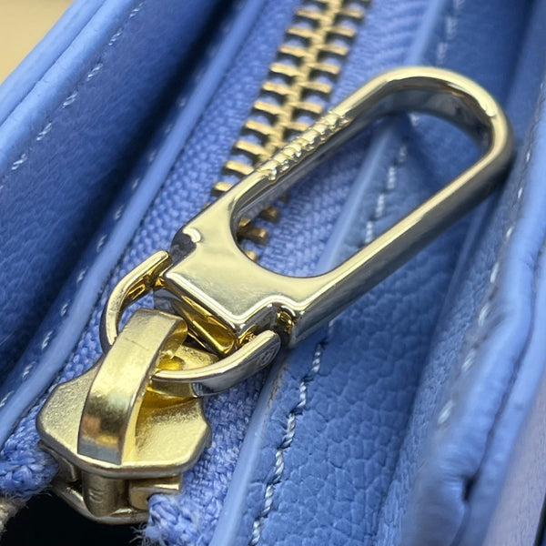 Talbots Blue Nappa Leather Gold Chain Strap Havana Crossbody Bag Size M