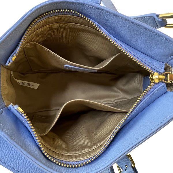 Talbots Blue Nappa Leather Gold Chain Strap Havana Crossbody Bag Size M