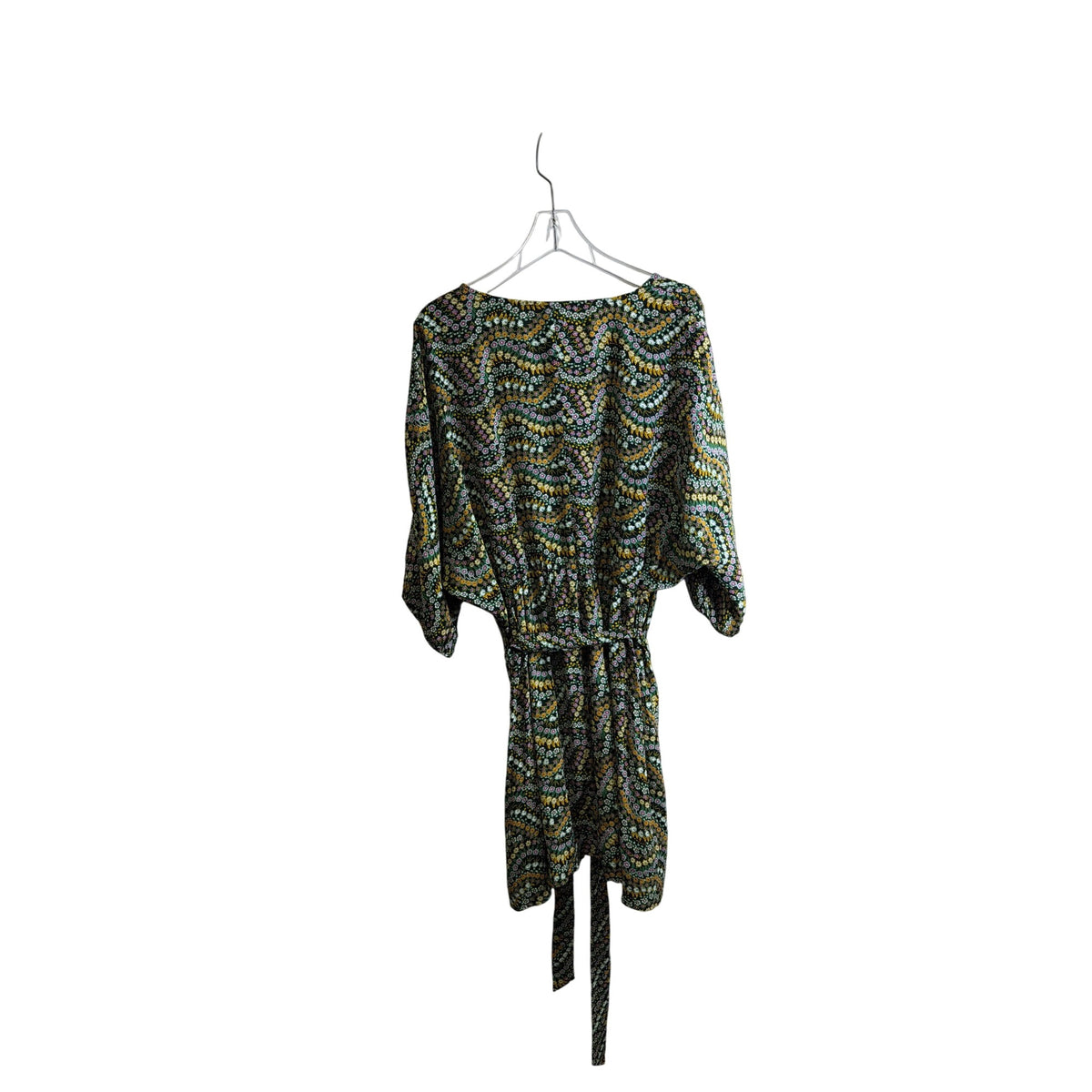 Loft Womens Multicolor Floral Belted Scoop Neck Dress XL