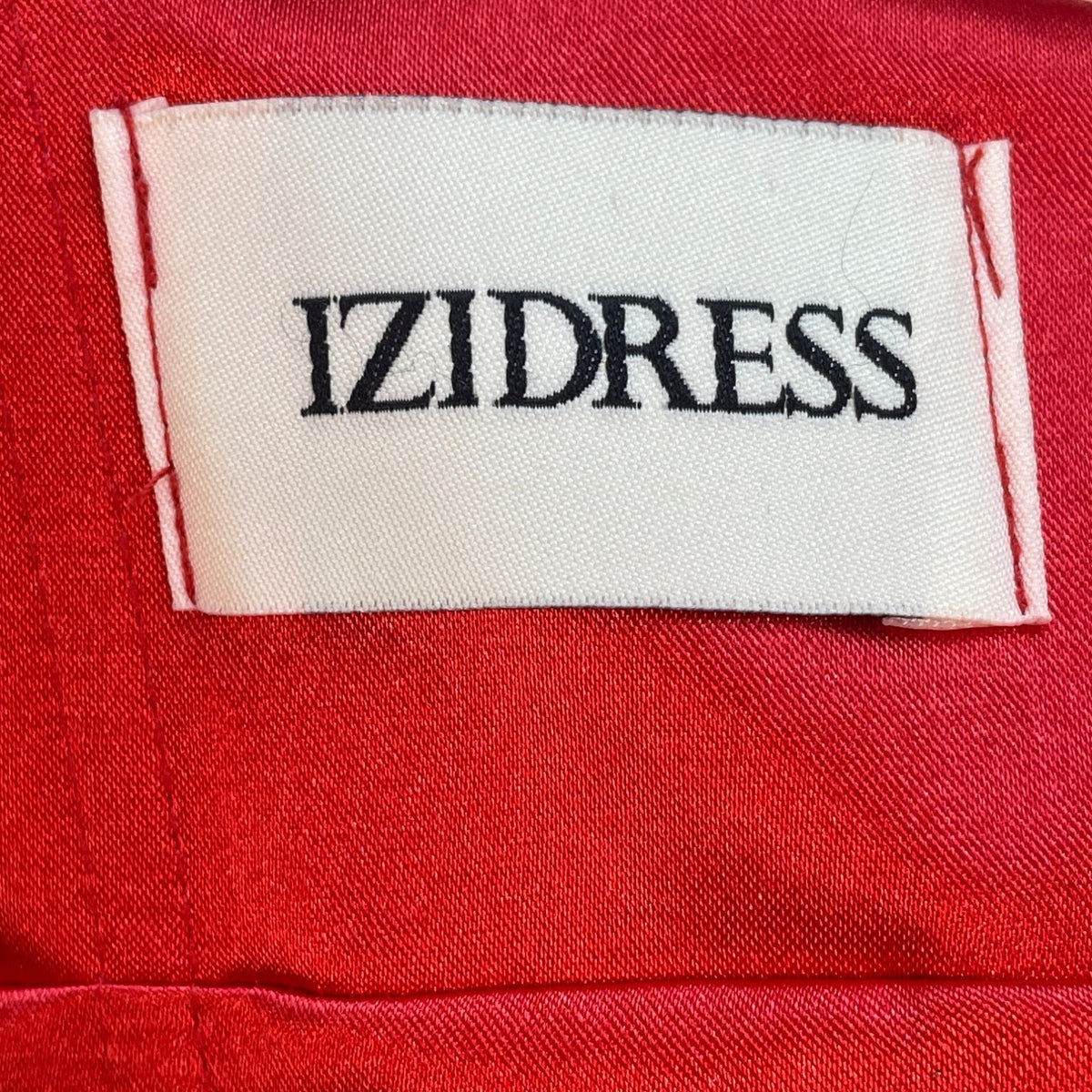 Izidress Red Halter Neck Midi Dress With Ruched Bodice & Flowing Skirt
