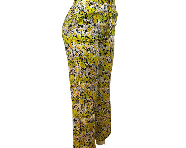 Urban Outfitters Women's Yellow Floral Stretch & Wide Leg Pants Sz S/P