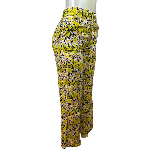 Urban Outfitters Women's Yellow Floral Stretch & Wide Leg Pants Sz S/P