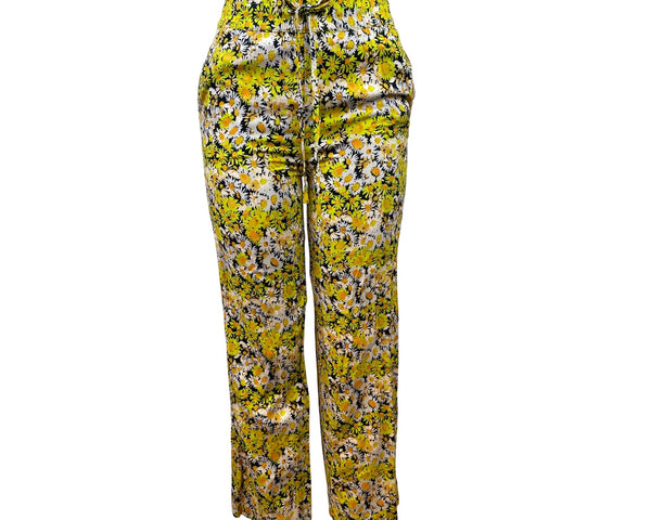 Urban Outfitters Women's Yellow Floral Stretch & Wide Leg Pants Sz S/P
