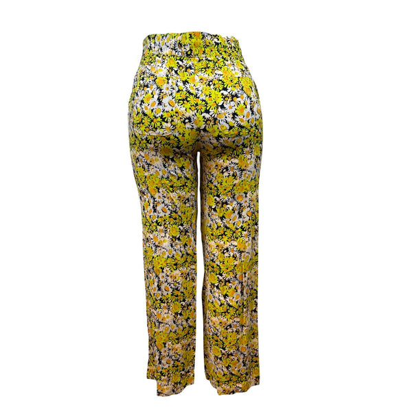 Urban Outfitters Women's Yellow Floral Stretch & Wide Leg Pants Sz S/P