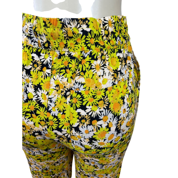 Urban Outfitters Women's Yellow Floral Stretch & Wide Leg Pants Sz S/P