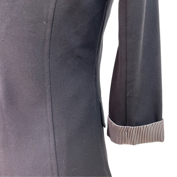 IZ Byer Black 3/4 Sleeve Blazer With Striped Cuffs Womens Size X-Small