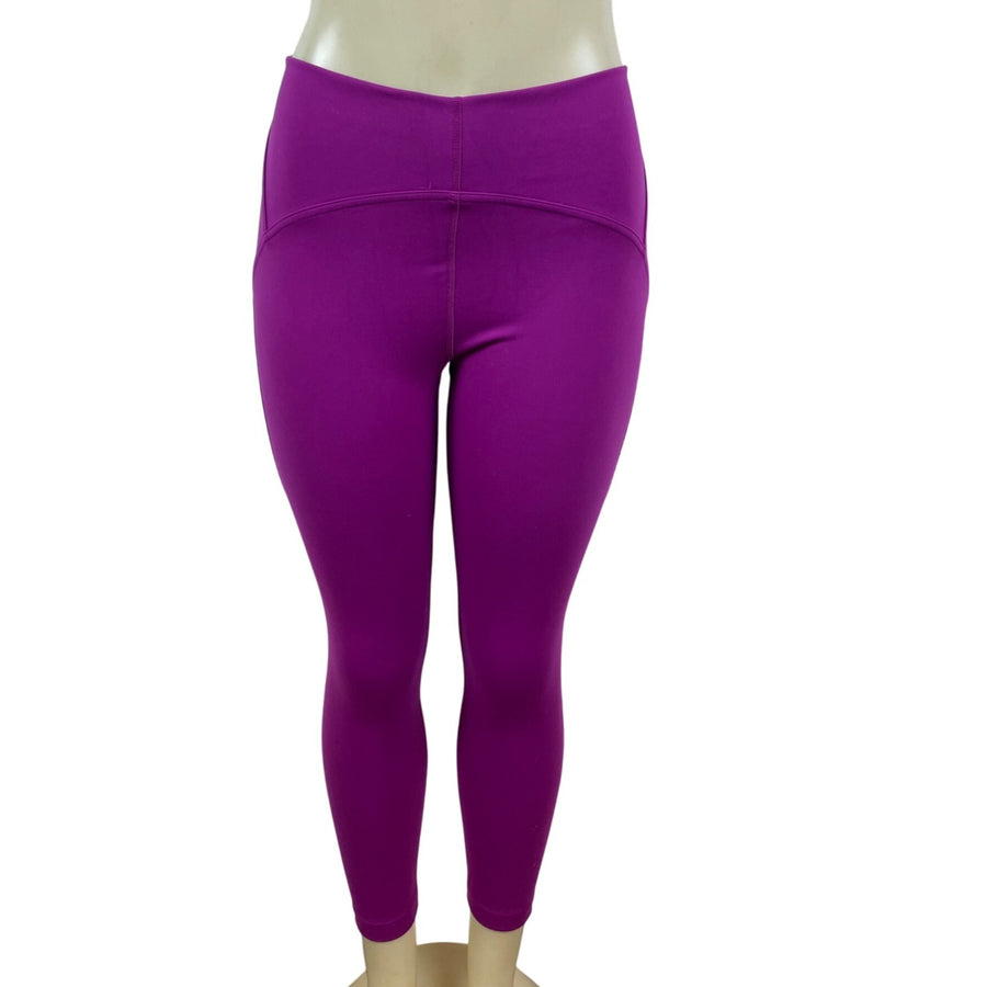 Lululemon Women’s High Waist Cropped Leggings Purple Stretchy Yoga Pants Size 10