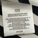 BCBGMaxAzria Womens Black & White Striped Silk Open-Back Blouse Size S
