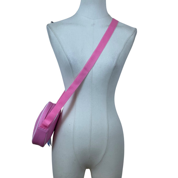 Adidas Women’s Pink/White Logo Design Adjustable Strap AC Round Crossbody Bag