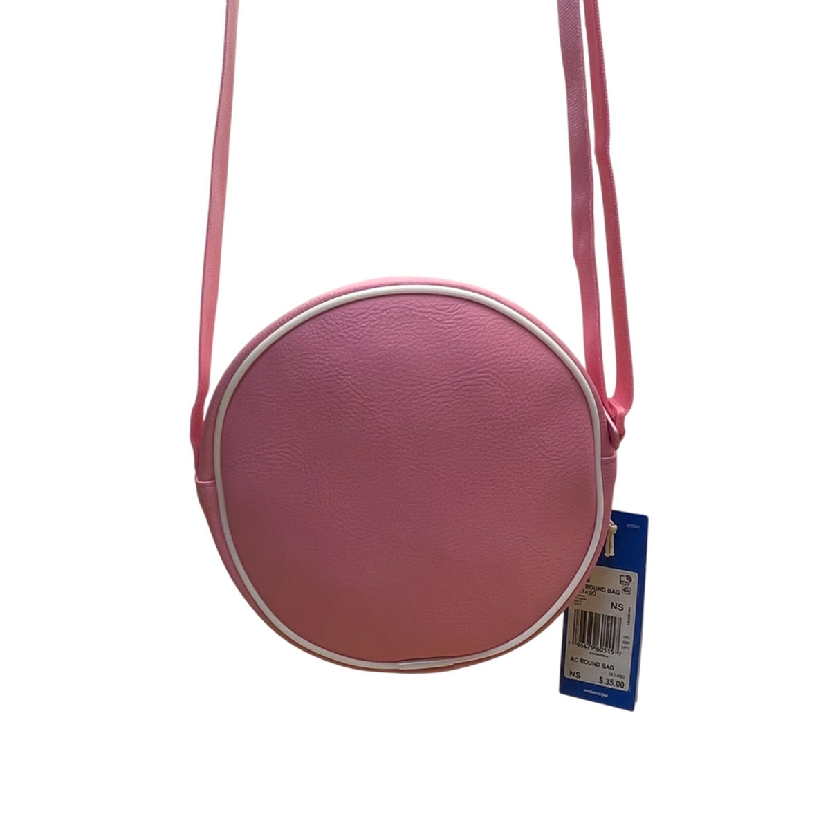 Adidas Women’s Pink/White Logo Design Adjustable Strap AC Round Crossbody Bag