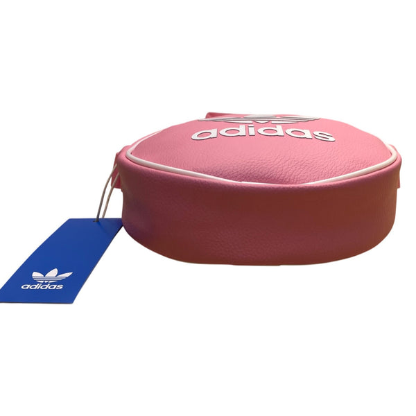 Adidas Women’s Pink/White Logo Design Adjustable Strap AC Round Crossbody Bag