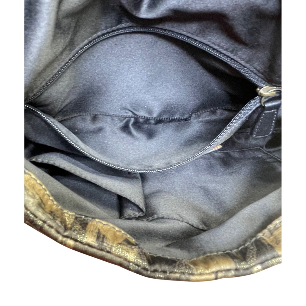 Coach Womens Black/Gold Canvas Abstract Siganture Print Crossbody Hobo Bag