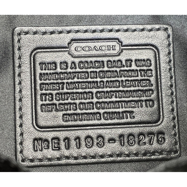 Coach Womens Black/Gold Canvas Abstract Siganture Print Crossbody Hobo Bag