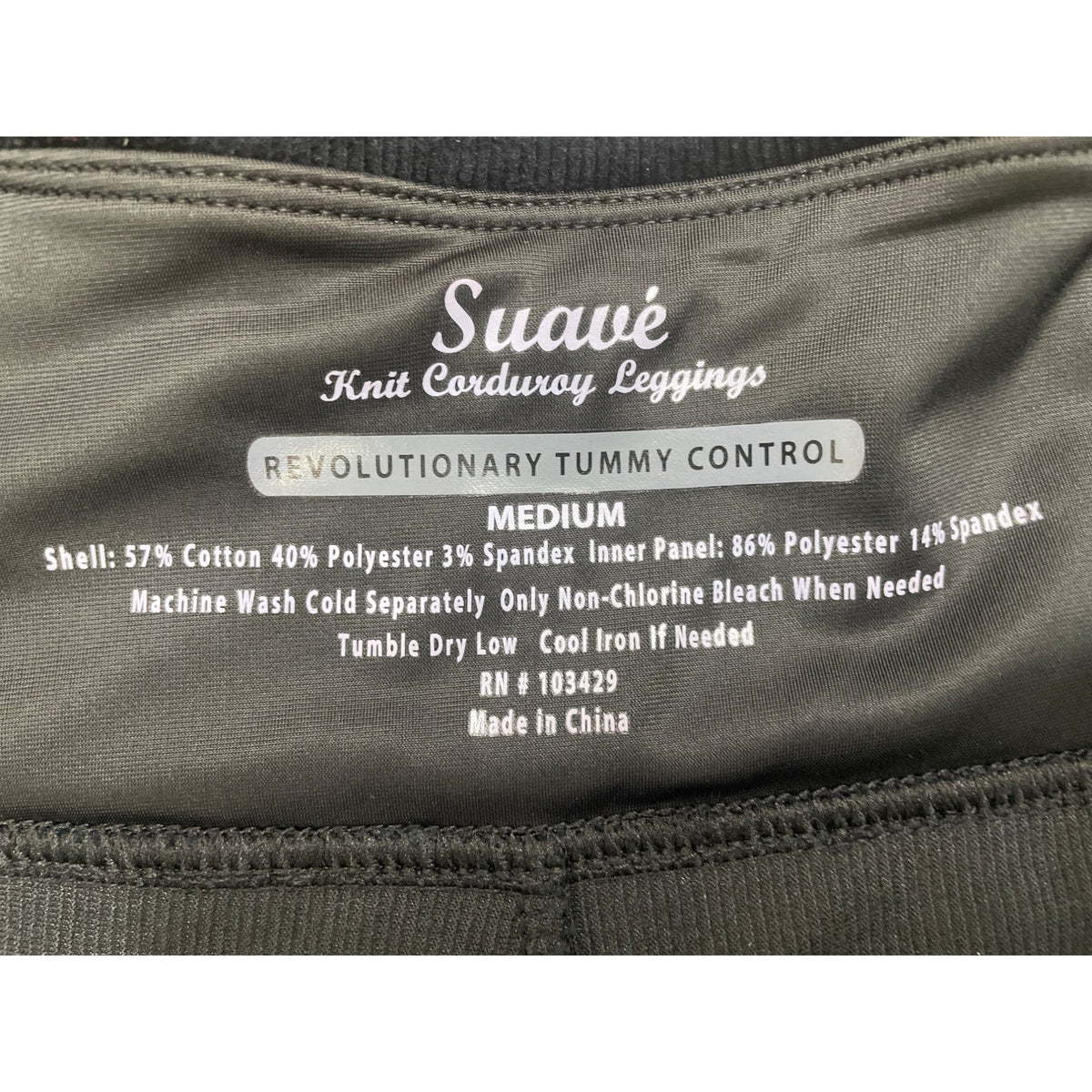 Suavé Women's Navy Knit Corduroy Leggings Medium Tummy Control - New