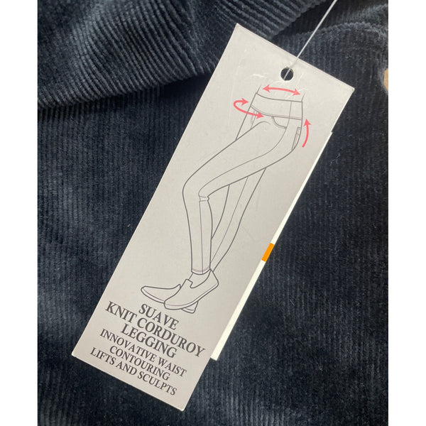 Suavé Women's Navy Knit Corduroy Leggings Medium Tummy Control - New