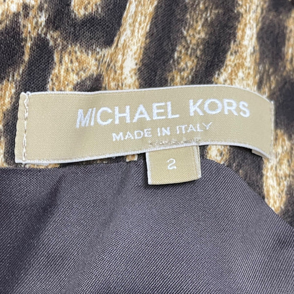 Michael Kors Leopard Print Halter Neck Bodycon Dress Size 2- NEW