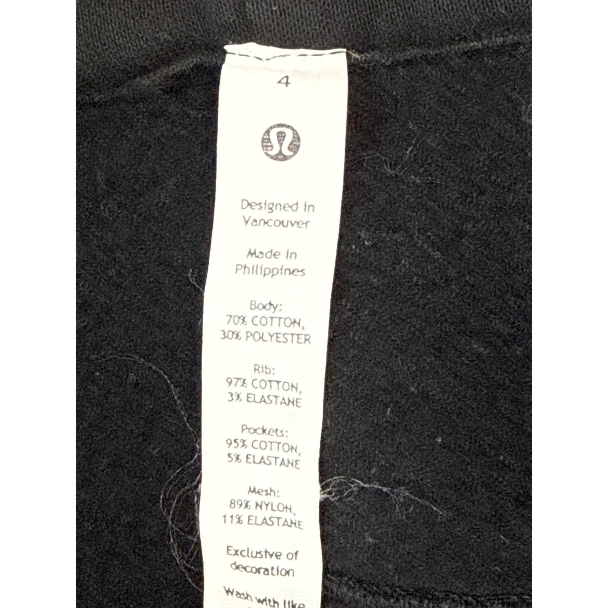 Lululemon Black Full-Zip Hoodie Women’s Size 4 Slim Fit