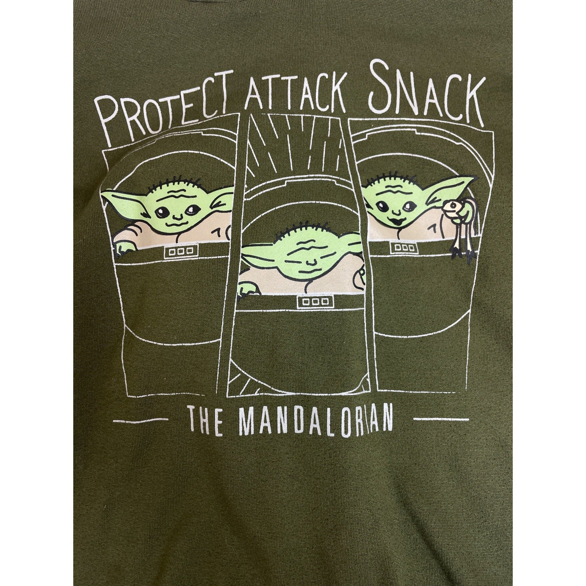 Star Wars The Mandalorian Kids Hoodie Protect Attack Green Size 6