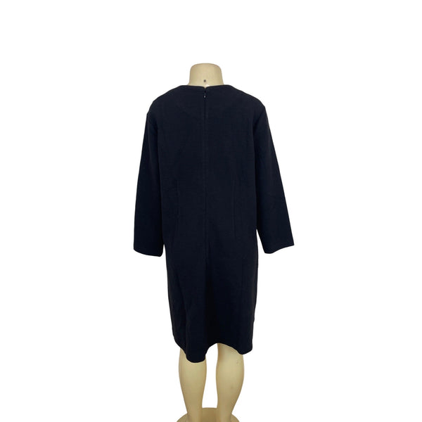 Ann Taylor Womens Black Textured Long Sleeve Dress Sz XL- NEW