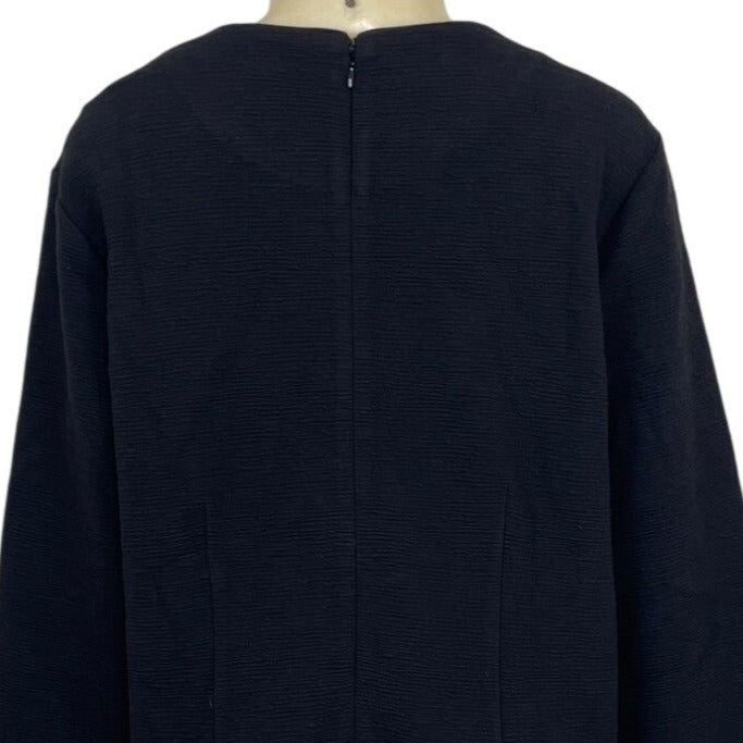 Ann Taylor Womens Black Textured Long Sleeve Dress Sz XL- NEW