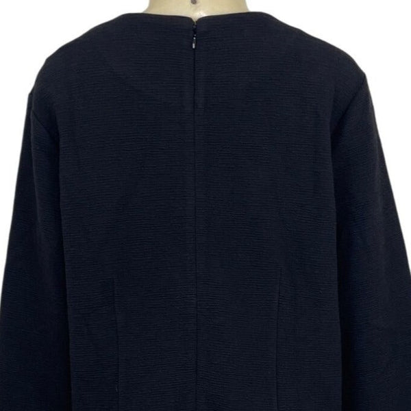 Ann Taylor Womens Black Textured Long Sleeve Dress Sz XL- NEW