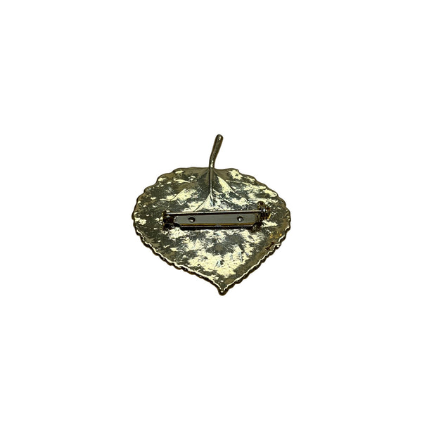 Gold Tone Leaf Brooch Pin Leaf Shape Jewelry For Women Vintage Style Elegant Accessory