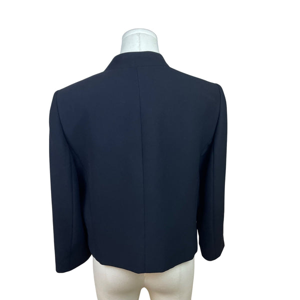 Tahari Women's Black Open-Front Cropped Jacket With Hook Closure Sz 12