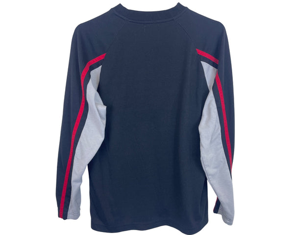 Conos Mens Black Gray Long Sleeve Raglan Shirt Real & Pure Embroidery Medium
