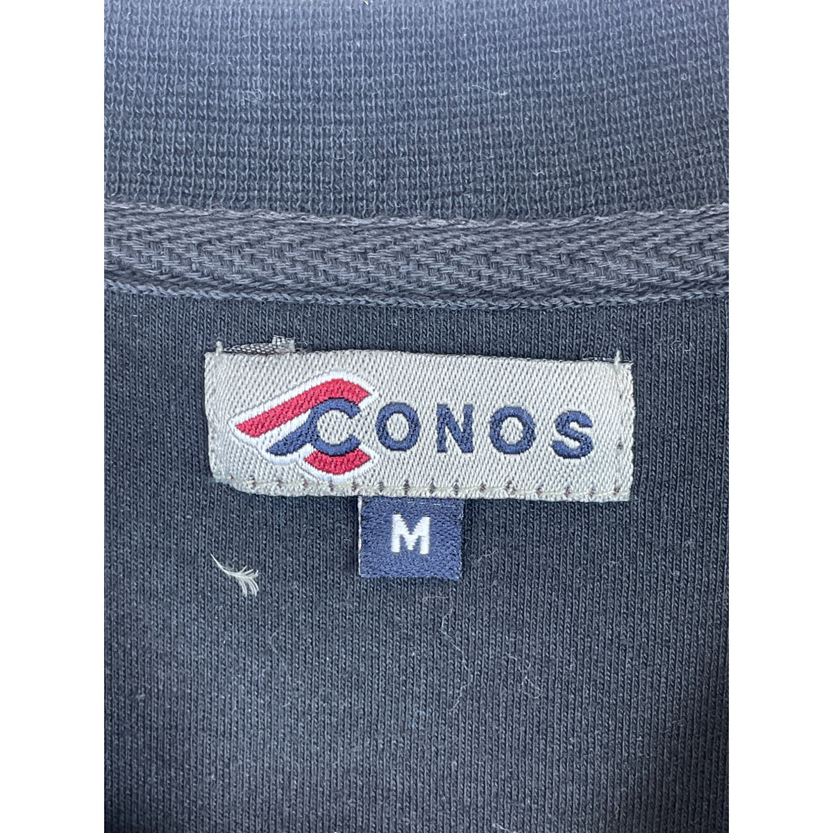 Conos Mens Black Gray Long Sleeve Raglan Shirt Real & Pure Embroidery Medium
