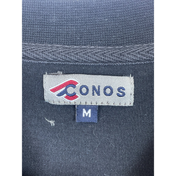 Conos Mens Black Gray Long Sleeve Raglan Shirt Real & Pure Embroidery Medium